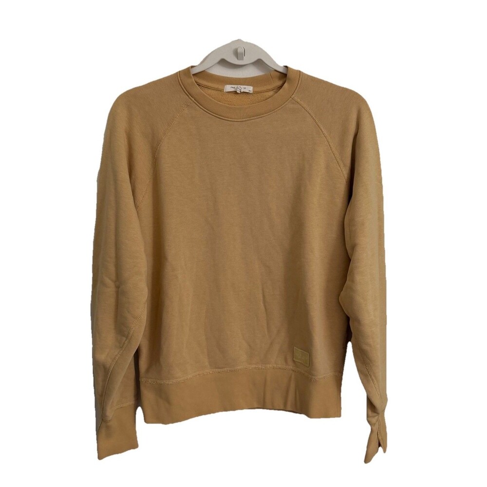 Rag & Bone Sweater Womens Small Beige Crew Neck Pullover Stretch Minimalist